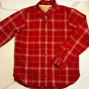 REI Wallace Lake Flannel Shirt Red SZ L